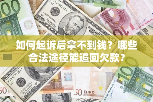武汉如何起诉后拿不到钱？哪些合法途径能追回欠款？